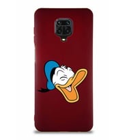 Xiaomi Redmi Note 9S Soft Premier Kapak Donald Duck-E Tasarımlı Silikon Kılıf - Mürdüm (Şeffaf)