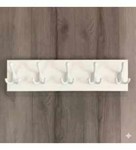 MODİLAYN Kardelen Ahşap 10'lu Duvar Askısı 10X50 cm Beyaz