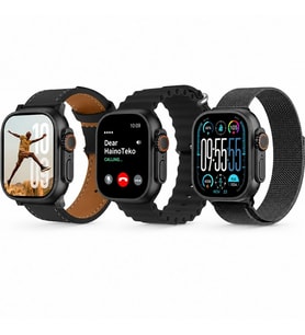 Haino Teko 15 Amoled Ekran Su Geçirmez 15 Gün Şarj ve 3 Kordon Seti Dahil Akıllı Saat Siyah