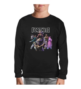 Fortnite - Pets Siyah Çocuk Sweatshirt