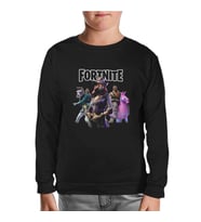 Fortnite - Pets Siyah Çocuk Sweatshirt