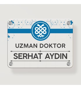 Doktora Özel Kapı Tabela Büro Ofis Mini Giriş Tabelası Doktor Hekim Tabela (Siyah)