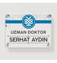 Doktora Özel Kapı Tabela Büro Ofis Mini Giriş Tabelası Doktor Hekim Tabela (Siyah)