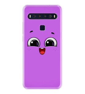 TCL 10L 10 Plus 10SE 20E 20SE 30SE L7 Kılıf Desemli Silikon Purple Sweety 1717