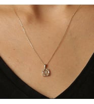 Baget Taşlı Gold Kolye (Altın)