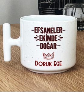 Kişiye Özel Efsaneler Ekimde Doğar Hediye T Kupa Bardak Doğum Günü Hediyesi (Beyaz)
