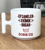 Kişiye Özel Efsaneler Ekimde Doğar Hediye T Kupa Bardak Doğum Günü Hediyesi (Beyaz)