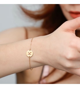 Kişiye Özel Harf Bileklik 925 Ayar Gümüş 18K Altın Kaplama