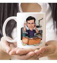 Kişiye Özel Müzik Tutkunu Erkek Karikatürlü Kupa Bardak