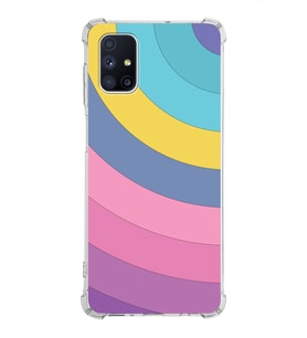 Samsung Galaxy M51  Köşe Korumalı Antişok Kapak Renk Cümbüşü Tasarımlı  Silikon Kılıf (Şeffaf)