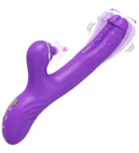 Carmine G-Bölgesi ve Klitoral Titreşimli Çift Başlı Dildo Vibratör