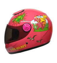 M201VR Dino Pink Motosiklet Çocuk Kaskı Full Face Kids Kask
