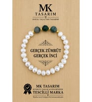 GERÇEK İNCİ GERÇEK ZÜMRÜT BİLEKLİK MK.7000.827- RAHATLIK-DİNGİNLİK-ENERJİ- STRES BİLEKLİĞİ