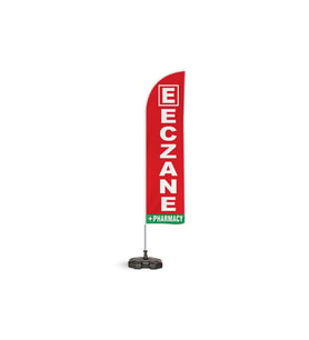 Eczane Yönlendirme Tanıtım ve Reklam Yelken Bayragı Kırmızı pharmacy