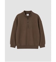 LCW Kids Kahverengi Dik Yaka Erkek Çocuk Sweatshirt