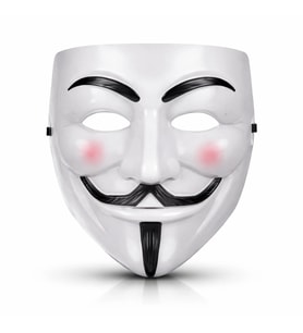 V Mask Premium Vendetta Beyaz Maske (Guy Fawkes Stil)
