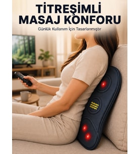 Lexroo Ergonomik Isıtmalı Bel Masaj Minderi Sırt Destek Minderi