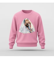 Beyaz Balerin Baskılı Basic Sweatshirt (Pembe)