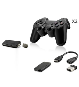 Retro Oyun Stick Hdmi Çift Gamepad Seti 2.4G Kablosuz - Siyah HD327