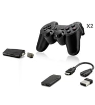 Retro Oyun Stick Hdmi Çift Gamepad Seti 2.4G Kablosuz - Siyah HD327