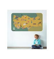 Eğitici ve Öğretici Dekoratif Cocuk Odası Türkiye Haritası Duvar Sticker-3873-60x105