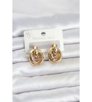 316L Çelik Gold Renk Halka Model Kadın Küpe TJ-BKP11857