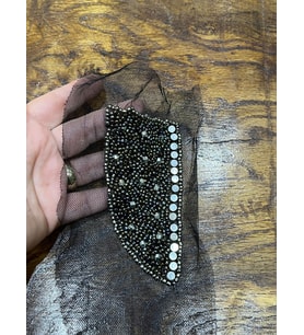 ÇELİK BONCUK İŞLEME OMUZ APOLET DİKİŞ APLİKE 12X6 CM