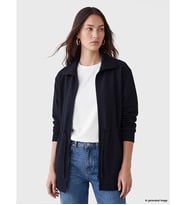 LCW Modest Lacivert Soft Touch Kadın Fermuarlı Sweatshirt