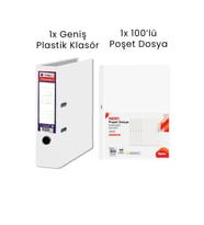 1 Adet Tigra Geniş Klasör 1 Adet Noki 100'lü Poşet Dosya Ofis Seti