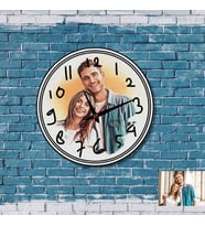 Sevgiliye Hediye Yağlı Boya Tasarımlı Cam Duvar Saati 2932-21