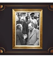Özel Seri Paspartulu Çerçeveli Atatürk Tablo l789 (Gold)