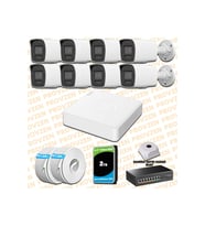 Provzen Hikvision 8 Kameralı 4MP IP Hibrit ColorVu Güvenlik Kamerası Mikrofonlu  Olay Anında bildirim