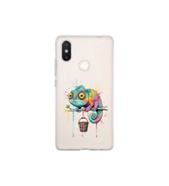 Xiaomi Mi 8 SE ile Uyumlu Splash Bukalemun Tasarımlı Şeffaf Silikon Kılıf