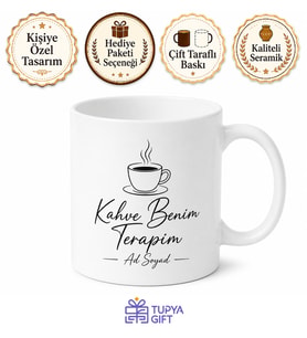 Coffee Is My Therapy Temalı Kahve Terapimdir Kupa Bardak Hediye