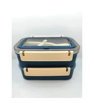 VAGONLIFE BL2221-2 PASLANMAZ ÇELİK YEMEK KABI - LUNCH BOX 2 KATLI 3 BÖLMELİ 1600 ML LACİVERT