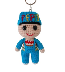 Maskot Pepee Amigurumi Organik Anahtarlık Oyuncak