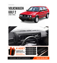 e-biz VOLKSWAGEN GOLF 2 (1983-1992) Uyumlu Torpido Koruma, Torpido Örtüsü, Torpido Kılıfı - Siyah - VW007
