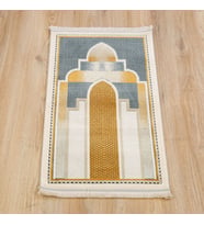 Lüks Kadife  Halı Tipi  Akasya  Çocuk Seccade - Mavi( 40*72 cm) 700 gr