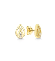925 Ayar Gold Zirkon Taşlı Damla Gümüş Küpe