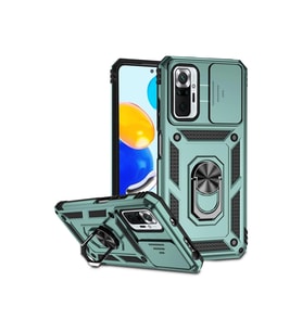 Xiaomi Redmi Note 10 Pro Kılıf Pars Lens Yüzüklü Silikon - Yeşil