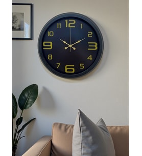 River World Duvar Saati 40 cm  Metal Modern Prim Black