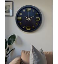 River World Duvar Saati 40 cm  Metal Modern Prim Black