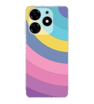 PrintiFy Tecno Spark 10 Pro Uyumlu Kamera Korumalı Renk Cümbüşü B Tasarımlı Şeffaf Silikon Kılıf