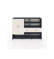 Hyperion Dolap 10 Raflı 2 Çekmeceli 2 Kapaklı 220x44x163 Antrasit-Aytaşı