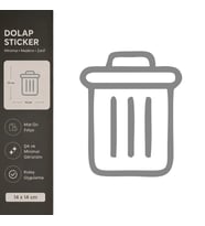 Çöp Kovası Mat Gri Dekoratif Folyo Sticker 14x14 cm