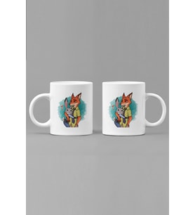 Zootopia Sevgili/Çift/Arkadaş 2'li Kupa Bardak Seti (Beyaz)