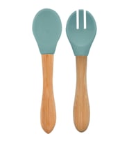 OiOi Mama Kaşığı ve Çatal Seti Aqua Green