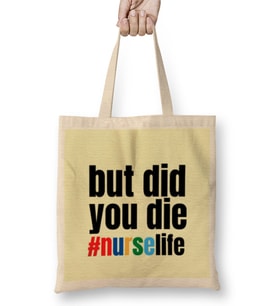 Nurse Gift İdea Funny Saying Quote- Nursing Medical Bez Çanta Uzun Saplı