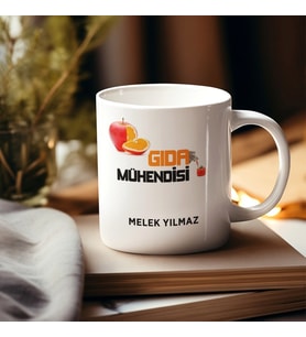 Kişiye Özel Gıda Mühendis Kupa Bardak (Beyaz)
