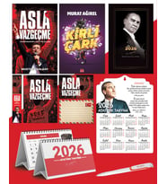 Asla Vazgeçme - Ayraç - Kartpostal - Poster - Kirli Çark -  2026 Ajanda Gazi Paşa - Ayyıldız Ahşap Duvar Takvimi - Masa Takvimi